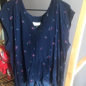 Universal Thread Blue and Red Blouse
